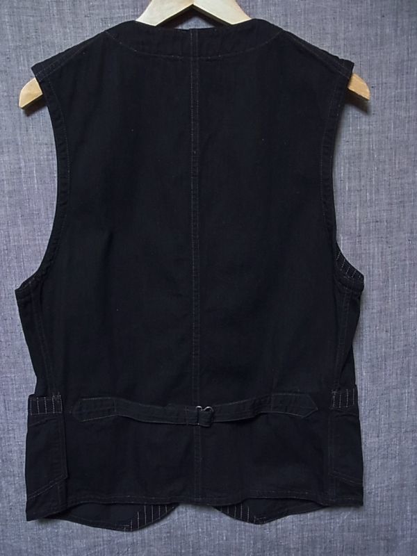 【匿名/送料込】美品 フリーホイーラーズ コンダクターベスト 40 黒 ブラック FREEWHEELERS CONDUCTOR VEST チェンジボタン シンチバック_画像6