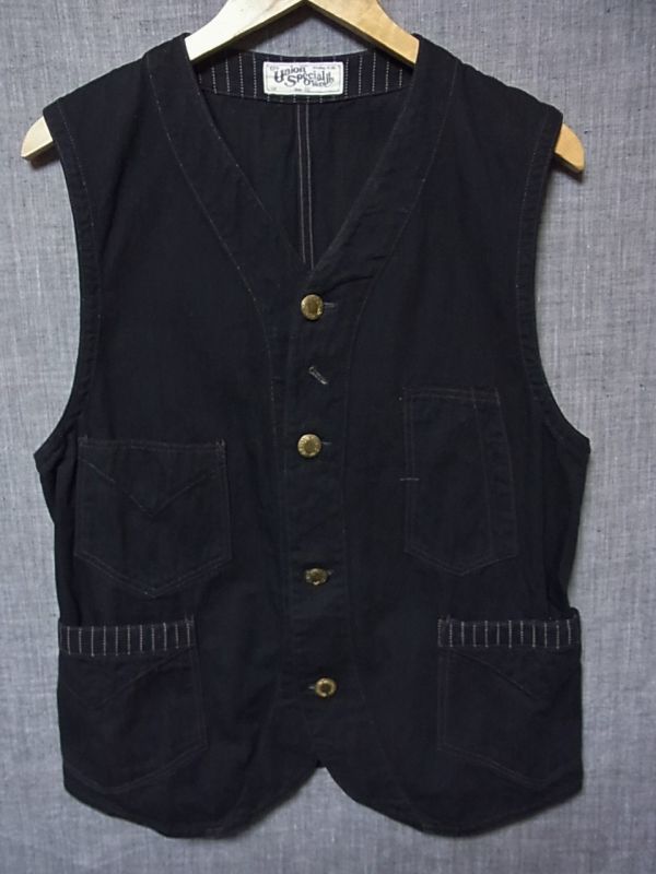 【匿名/送料込】美品 フリーホイーラーズ コンダクターベスト 40 黒 ブラック FREEWHEELERS CONDUCTOR VEST チェンジボタン シンチバック_画像1