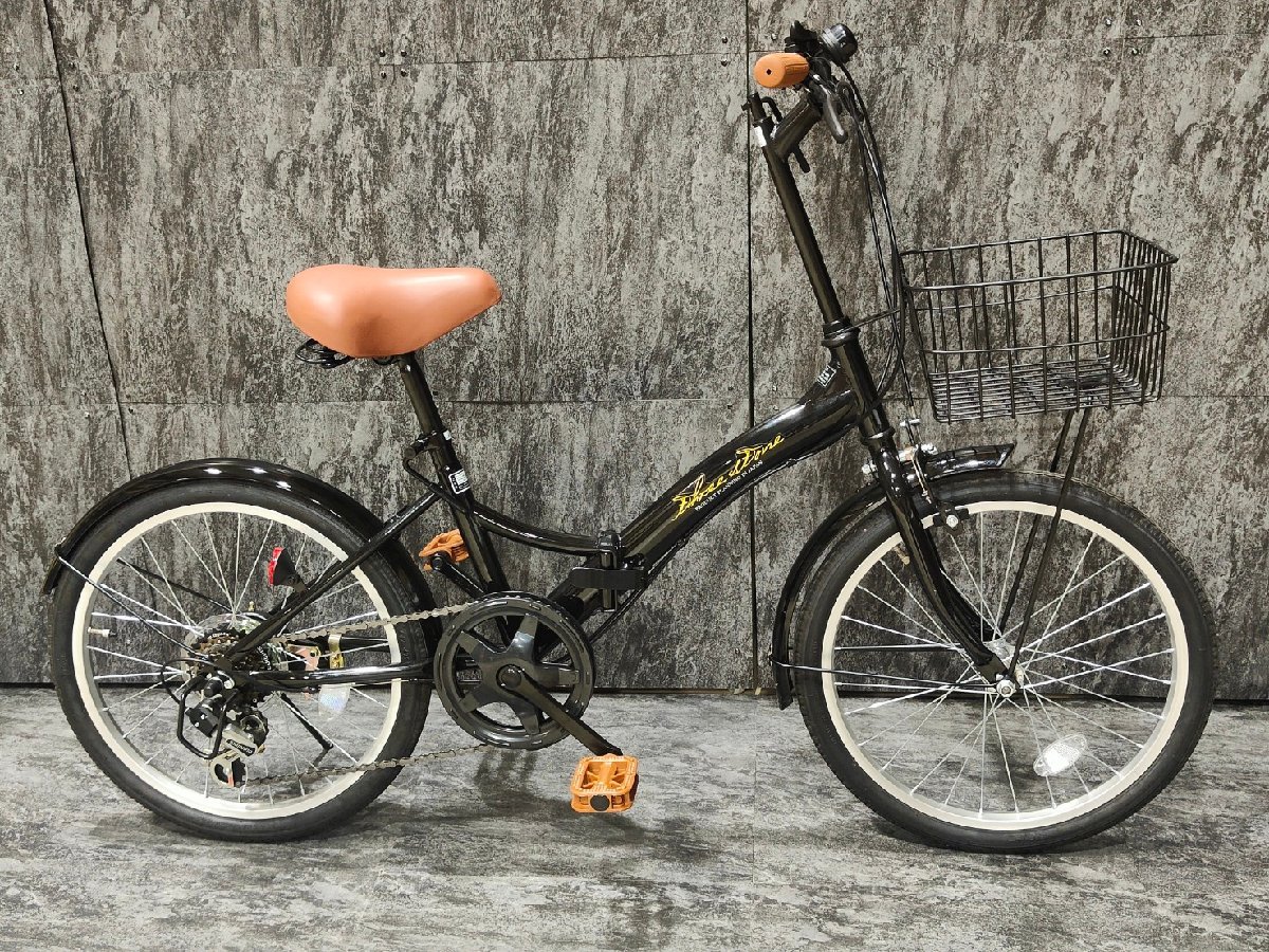 【Used品】【試乗車】前カゴ付属20インチ折り畳み自転車SHIMANO外装6段変速　ブラック【SK8995】_同品参考画像