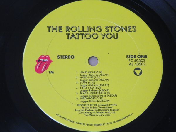 US盤★TATOO YOU / ローリング・ストーンズ（THE ROLLING STONES）★LP_画像4