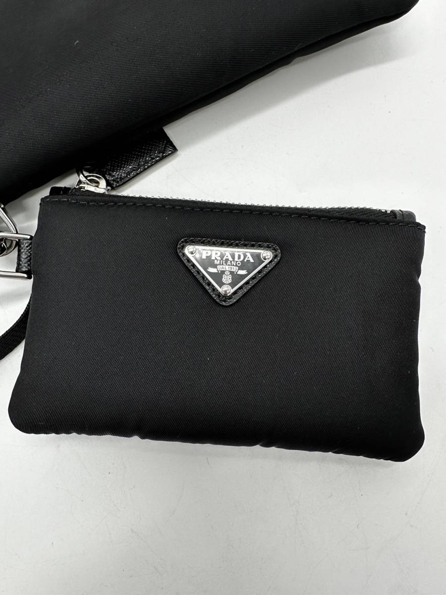 H1843 1円スタート スマホケース ストラップ付 ミニバッグ ポーチセット Lanyard Cardholder Black_画像3