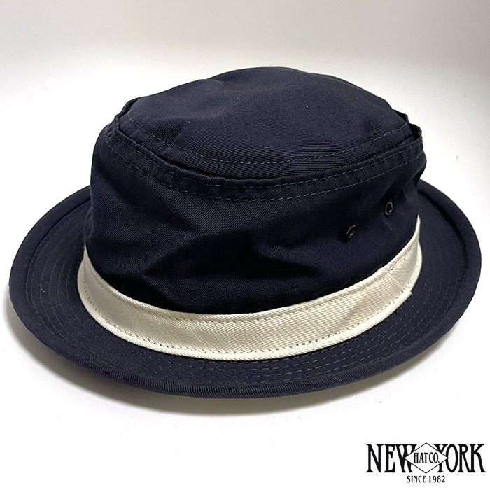 送料無料 新品 NEW YORK HAT ニューヨークハット ポークパイハット COTTON STING コットン スティンジー ネイビー L メンズ 帽子 ハット