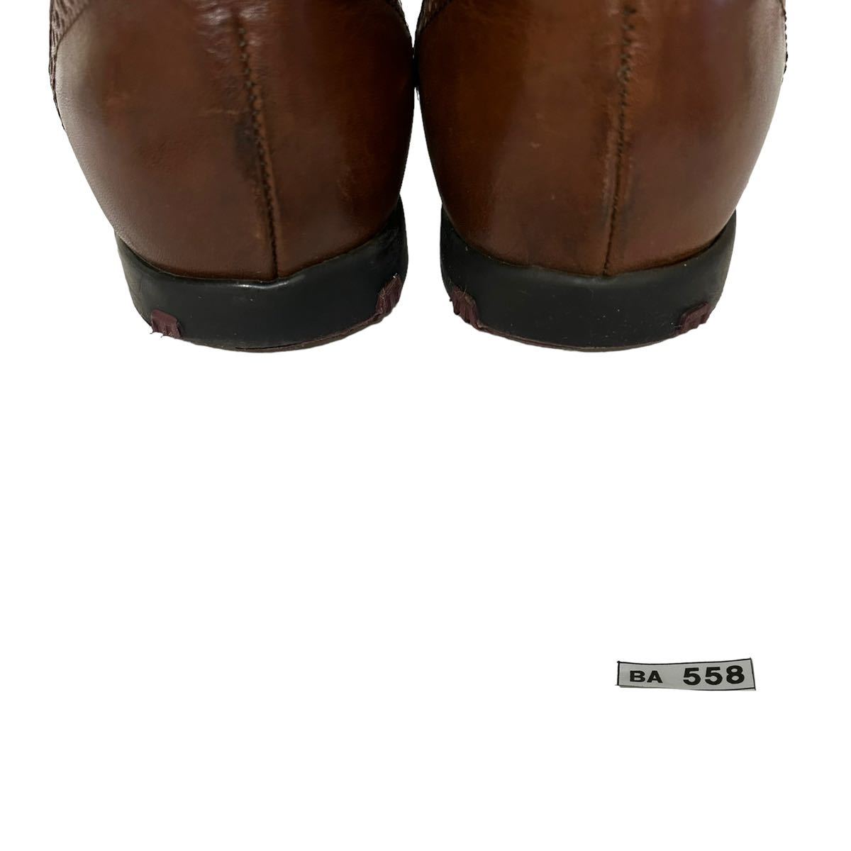 BA558 ETRO Etro lady's walking shoes 34.5 approximately 22cm Brown khaki series velcro 
