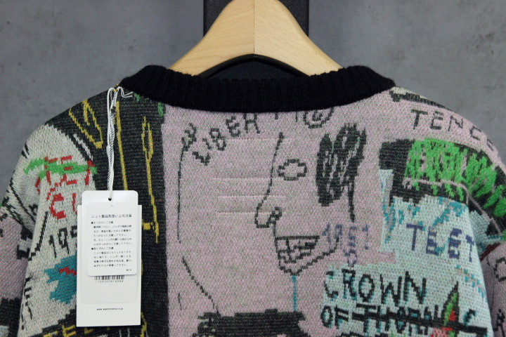 新品未使用 WACKO MARIA (ワコマリア) BASQUIAT CREW NECK SWEATER ニット / Lサイズ / バスキア / 野村訓市 / BASQUIAT-WM-KN03_画像4