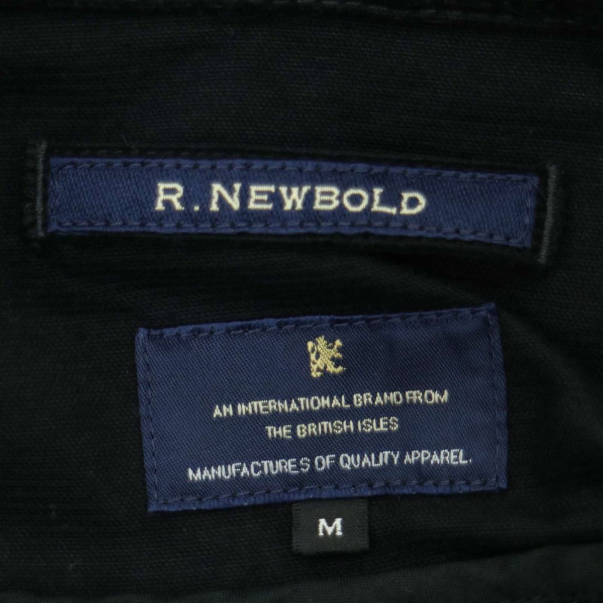 R.NEWBOLD ポールスミス 秋冬 細畝 コーデュロイ★ 刻印ボタン ベルト付き ミリタリー ジャケット Sz.M　メンズ 黒　A3T12777_B#N_画像5