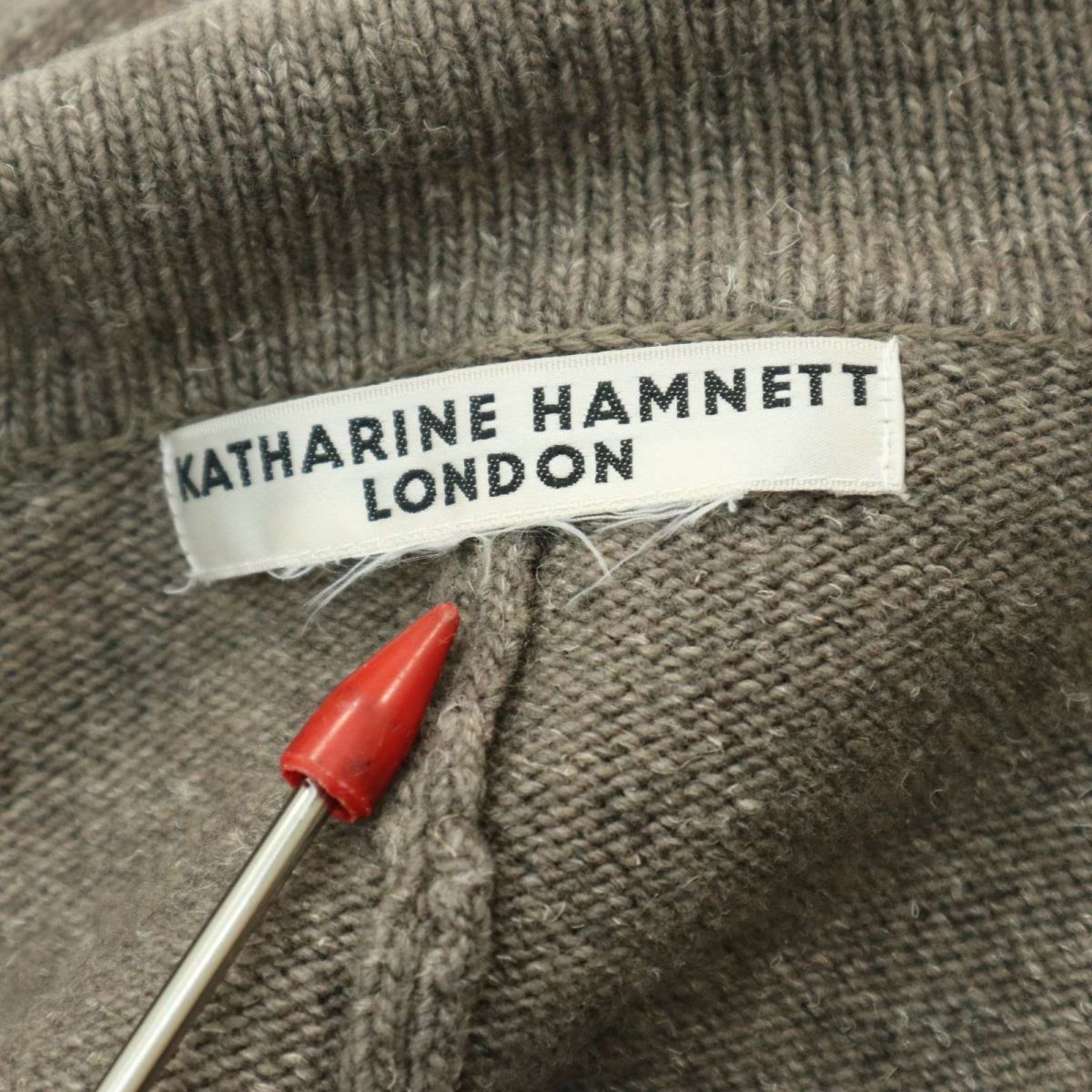 KATHARINE HAMNETT LONDON Katharine Hamnett осень-зима * вязаный жакет кардиган Sz.S~M ранг мужской серый A3T13062_B#K