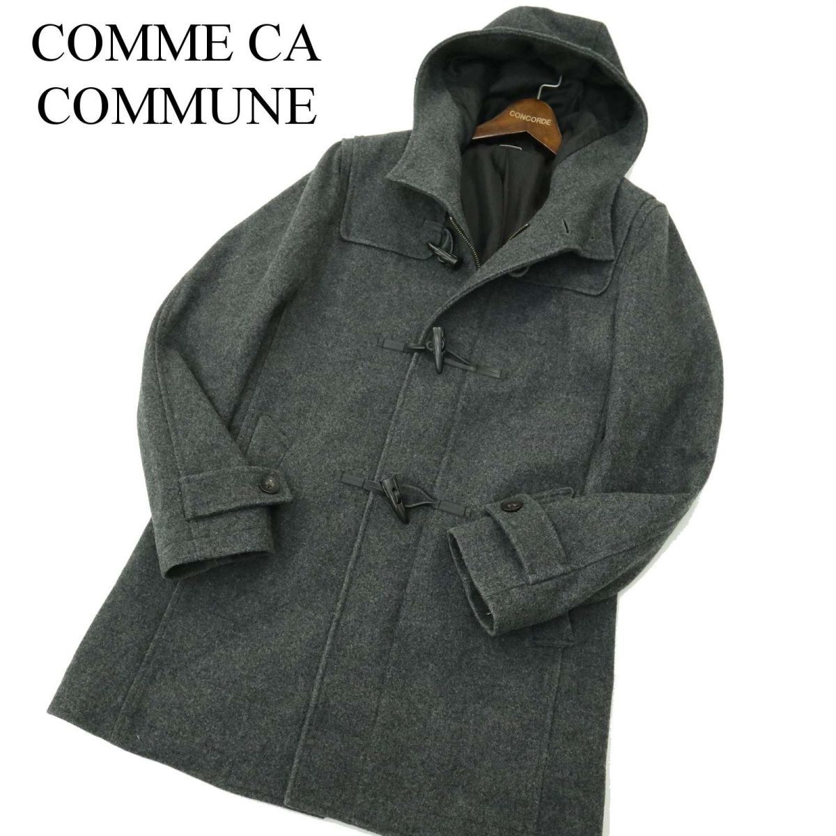 COMME CA COMMUNE コムサ コミューン B by Milior 秋冬 カシミヤ混★ メルトン ウール ダッフル コート Sz.M　メンズ グレー　A3T13859_B#N_画像1