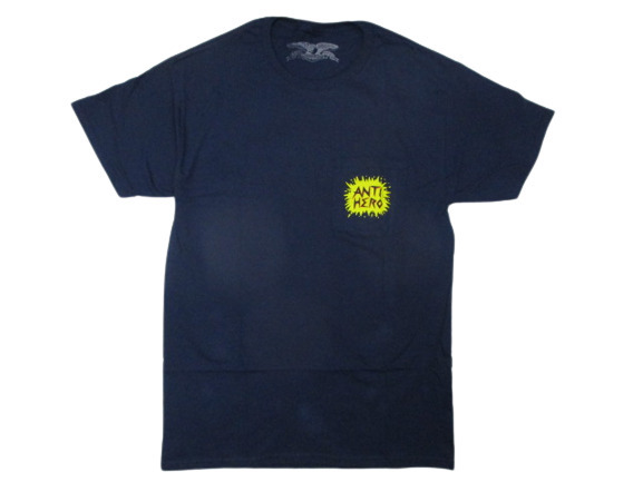  новый товар ☆ ограничение  ANTIHERO ... CURB PIGEON POCKET T-SHIRTS  карман  футболка   синий  SIZE:L.... spitfire thrasher