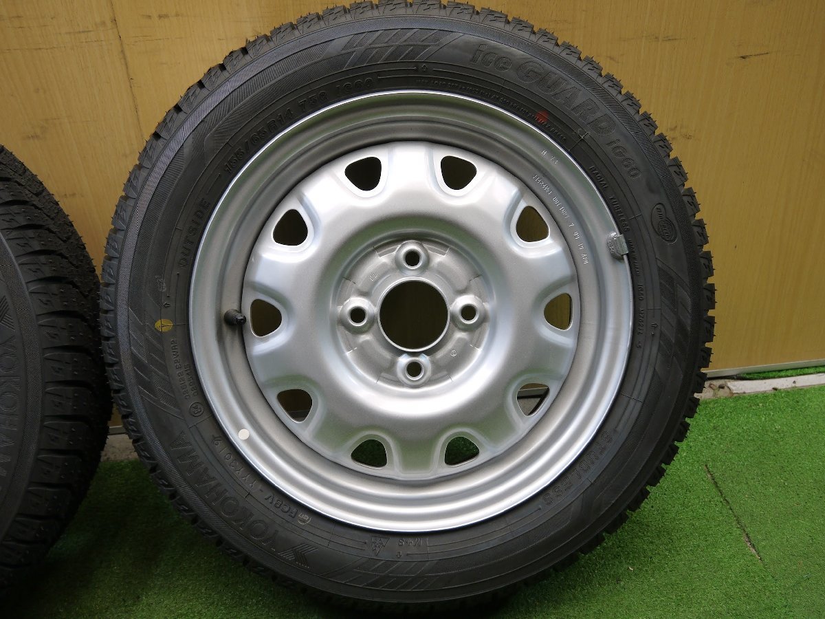 [送料無料]未使用！19年★スタッドレス 155/65R14 ヨコハマ アイスガード iG60 TOPY 鉄 ホイール 14インチ PCD100/4H★2041911クス_画像3