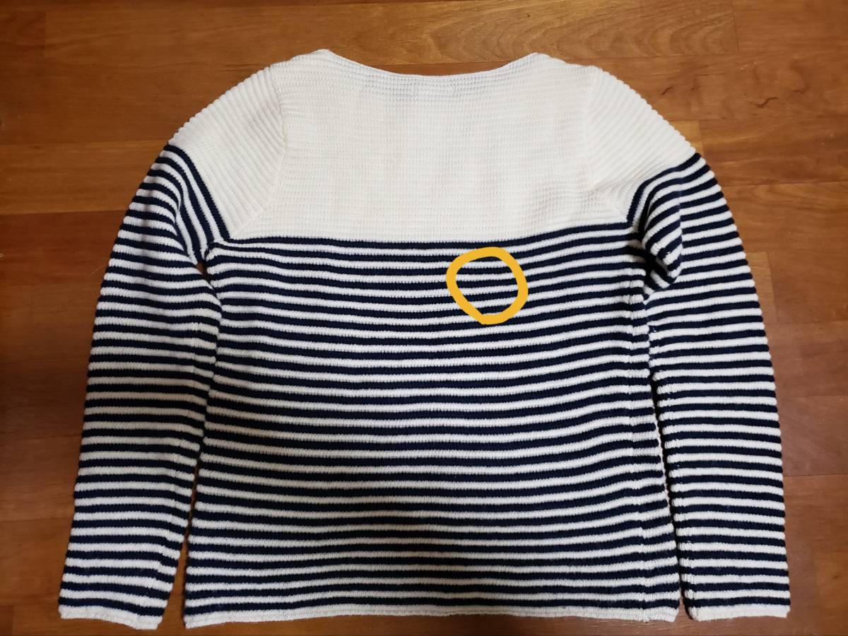 Te chichi テチチ ニット セーター フリーサイズ ストライプ オフホワイト 汚れ等あり_画像4