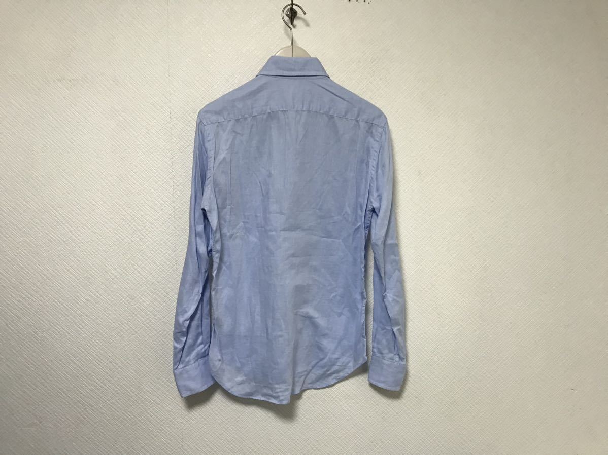 本物ダノリスDANOLIS per BEAMS Fビームスエフコットンドレス長袖シャツメンズミリタリーアメカジスーツビジネス青ブルーXSイタリア制