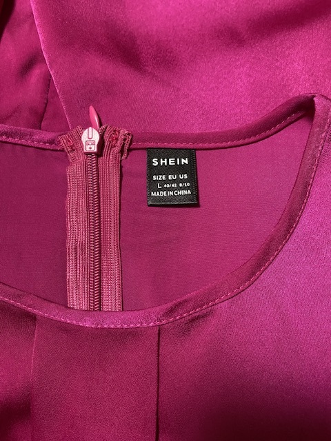 ★未使用品★ SHEIN　華やかなフューシャピンクのロングワンピース_画像5