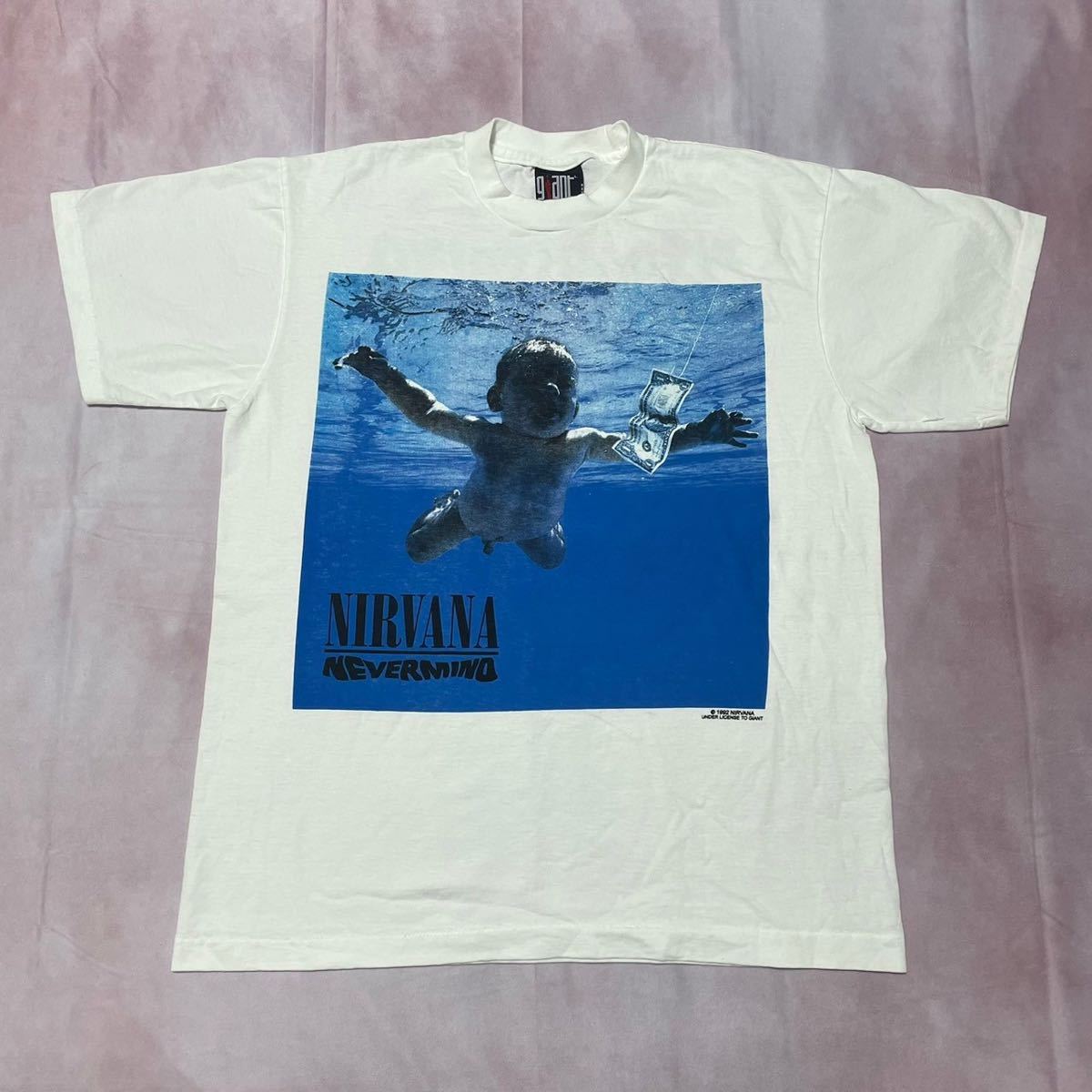 90s Nirvana ニルヴァーナ NEVERMIND ホワイトTシャツ XLサイズ_画像1