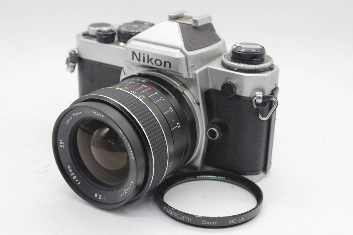 Y203 ニコン Nikon FE シルバー Soligor 35mm F2.8 ボディ レンズセット ジャンク_画像1