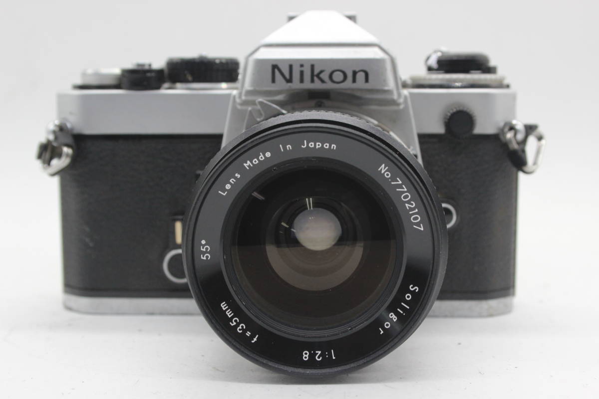 Y203 ニコン Nikon FE シルバー Soligor 35mm F2.8 ボディ レンズセット ジャンク_画像2
