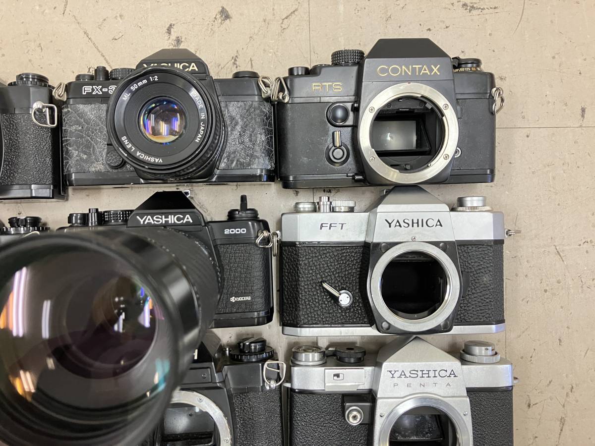 【大量10個】 リコー Ricoh XR500 ヤシカ Yashica FX-3 等 フィルムカメラボディ レンズセット 大量 まとめ ジャンク D48_画像3