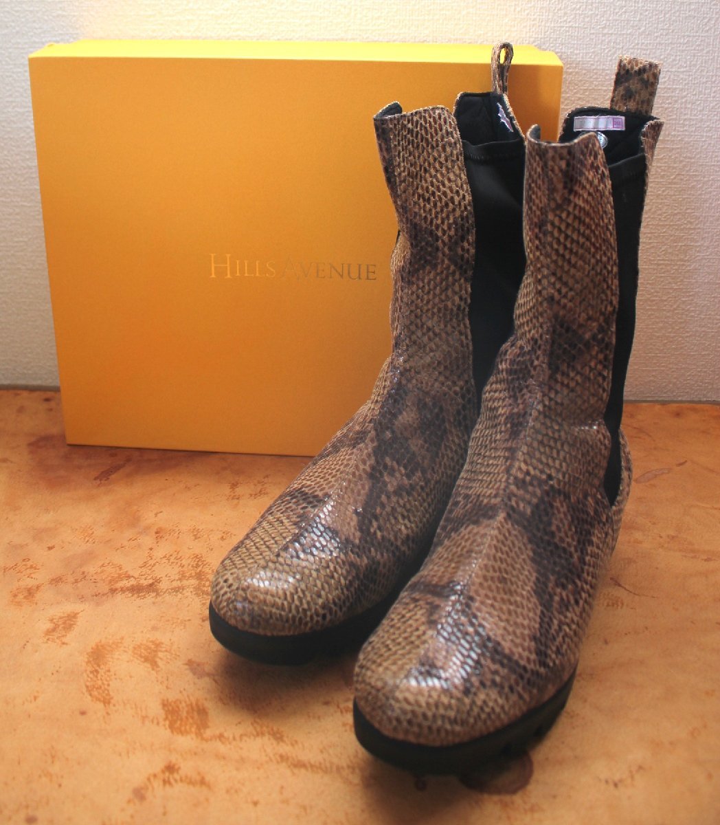 ★ Hills Avenue/Hills Avenue "Python Pattern Side Gore Boots Size24,5 см" gplus hiroshima 2311s2