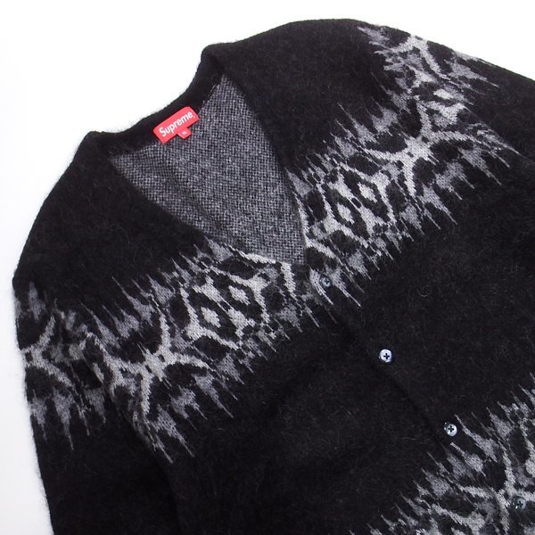 未使用品22aw Supreme Abstract Stripe Cardigan Black XL