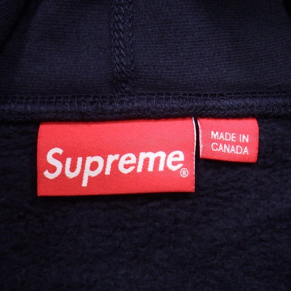 美品 Supreme Cross Box Logo Hooded Sweatshirt Navy L シュプリーム