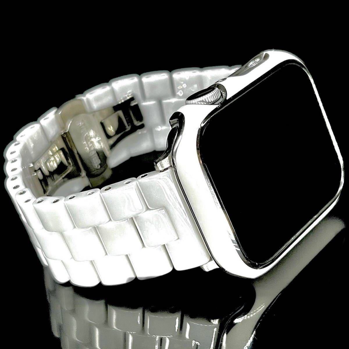Sホワイト★アップルウォッチバンド セラミックベルト Apple Watchの画像1