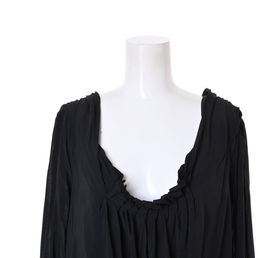  beautiful goods ALBERTA FERRETTI stretch pleat tops 42 black Alberta Ferretti KL4BKUCU12