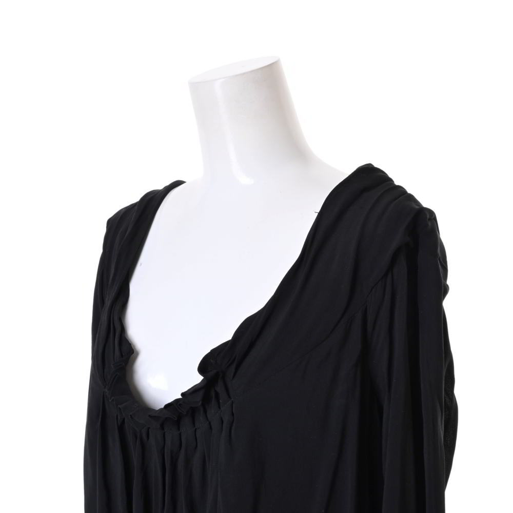  beautiful goods ALBERTA FERRETTI stretch pleat tops 42 black Alberta Ferretti KL4BKUCU12