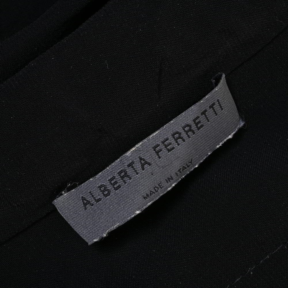  beautiful goods ALBERTA FERRETTI stretch pleat tops 42 black Alberta Ferretti KL4BKUCU12