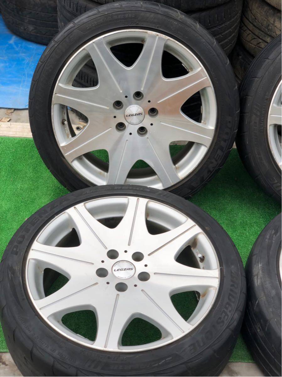 LEGZAS雷格斯18英寸輪18 x 8 J +38 PCD 114.3 / 5 H 4拋光皇冠標誌X Estima Teana Fuga Celsior 原文:LEGZAS レグザス 18インチホイール 18×8J +38 PCD114.3/5H 4本 ポリッシュ クラウン マークX エスティマ ティアナ フーガ セルシオ 