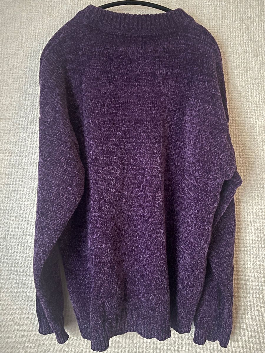 コリスコ フェードカラーモールニットクルー(M1) 紫 パープル 古着 韓国 ニットセーター プルオーバー クルーネック