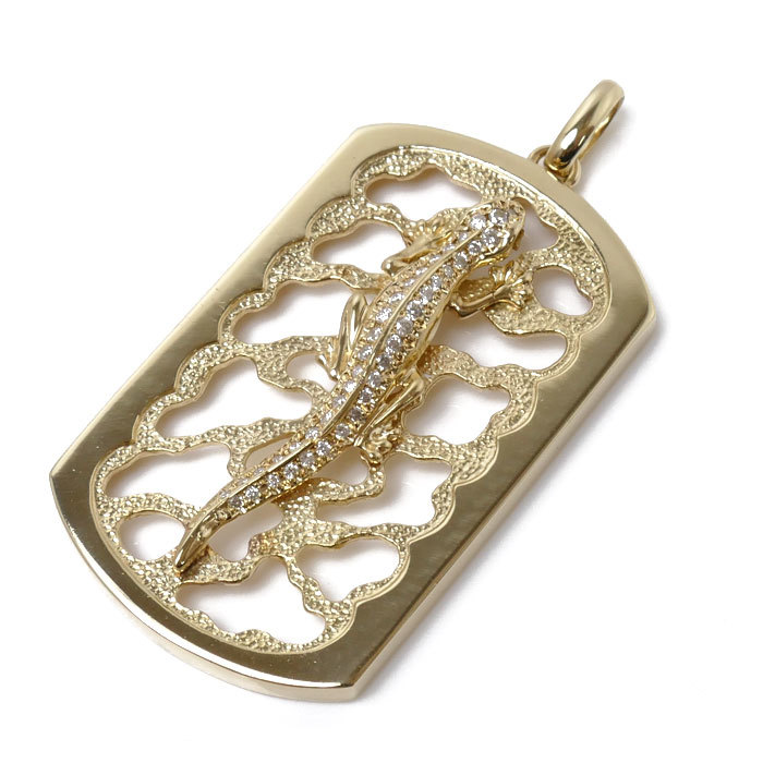 上質で快適 K10YG イエローゴールド ペンダントトップ ダイヤモンド0.28ct 8.9g ユニセックス 中古 ペンダントトップ、チャーム