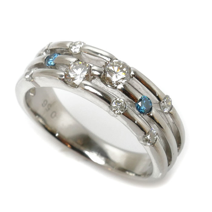 【楽ギフ_のし宛書】 Pt900プラチナ 中古 レディース 6.6g 12号 ダイヤモンド0.56ct リング・指輪 プラチナ台