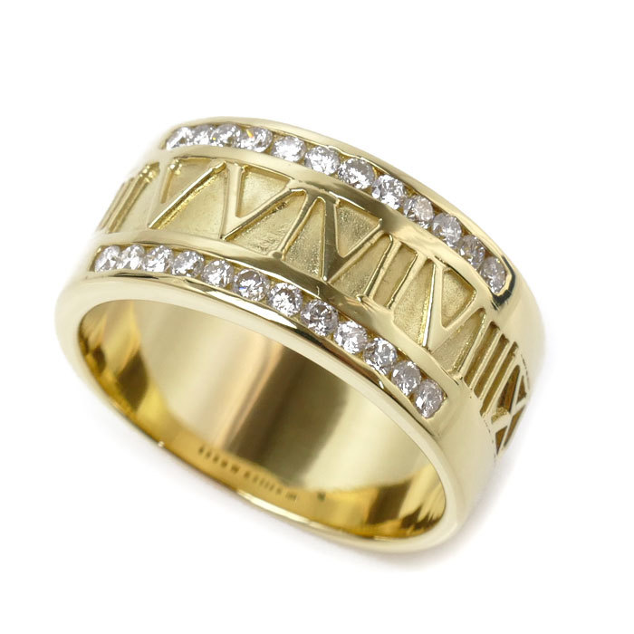 K18YG イエローゴールド リング・指輪 ダイヤモンド0.50ct 18号 13.3g メンズ 中古 美品