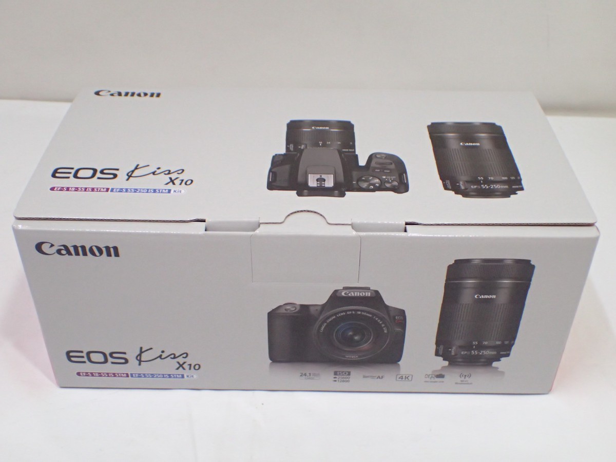 m2025 / 新品 未使用 Canon キャノン EOS kiss X10 デジタル一眼レフ カメラ ダブルズームキット ブラック 現状品_画像1