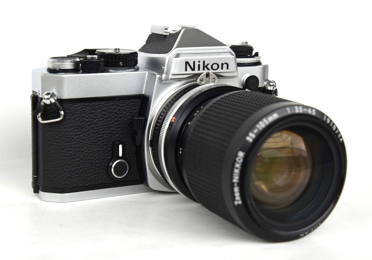 ニコン　Nikon FE シルバー（№4090870）＆ Ai-S Zoom Nikkor レンズ (35-105mm + 80-200mm) ※カメラ・レンズとも動作確認済みです_画像2