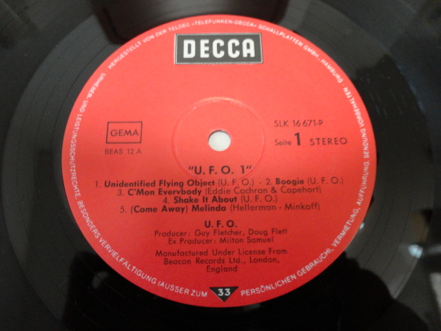 U.F.O. - UFO 1 オリジナル原盤 GERMANY盤 LP スペース・ロック名盤 レア Decca SLK 16 671-P　_画像3