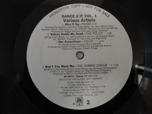 VA - Dance 2 It Vol. 1 レアオリジナル原盤 PROMO12EP NEW WAVE名曲 コンピ The Cure / Joe Jackson / Police / Human League / Falco収録_画像1