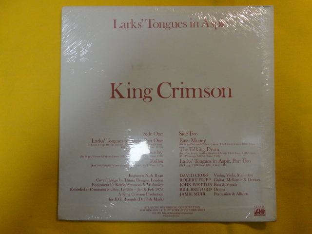 King Crimson - Larks\' Tongues In Aspic shrink нераспечатанный редкость название запись US LP Atlantic SD 7263 просмотр 