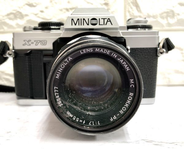 MINOLTA ミノルタ X-70 一眼レフフィルムカメラ MC ROKKOR-PF 1:1.7 f=55mm レンズ Kenko MC SLYLIGHT [1B] 52mm シャッターOK fah 11S021_画像2