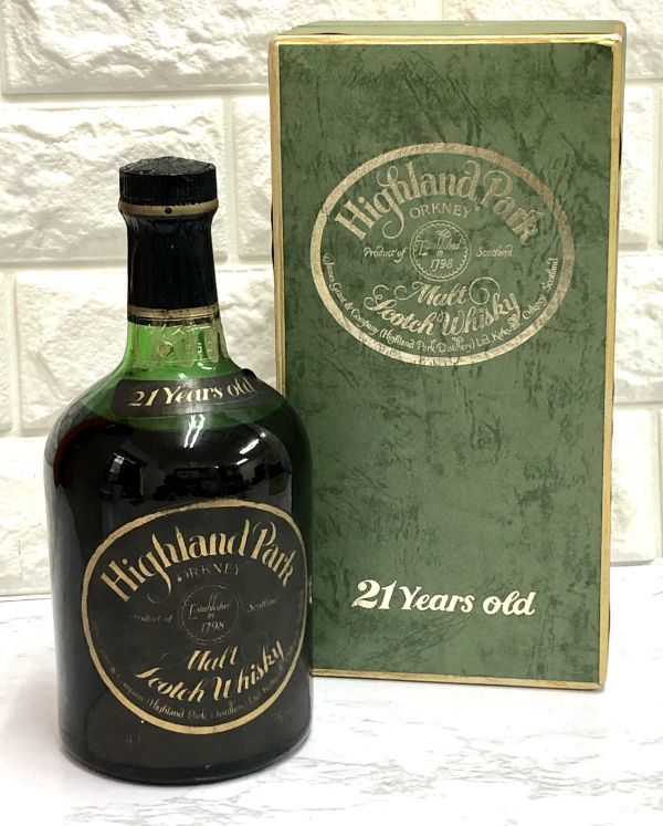 Highland Park ハイランドパーク 21年 ウイスキー特級 750ml 43度 モルト スコットランド 元箱付 未開栓 酒 fah 11S141_画像1