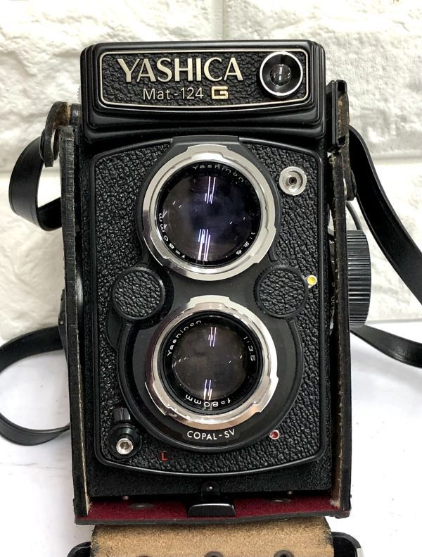 YASHICA ヤシカ Mat-124 G 二眼レフフィルムカメラ Yashinon 1:2.8 1:3.5 f=80m レンズ 動作未確認 ケース付 fah 11S132_画像2