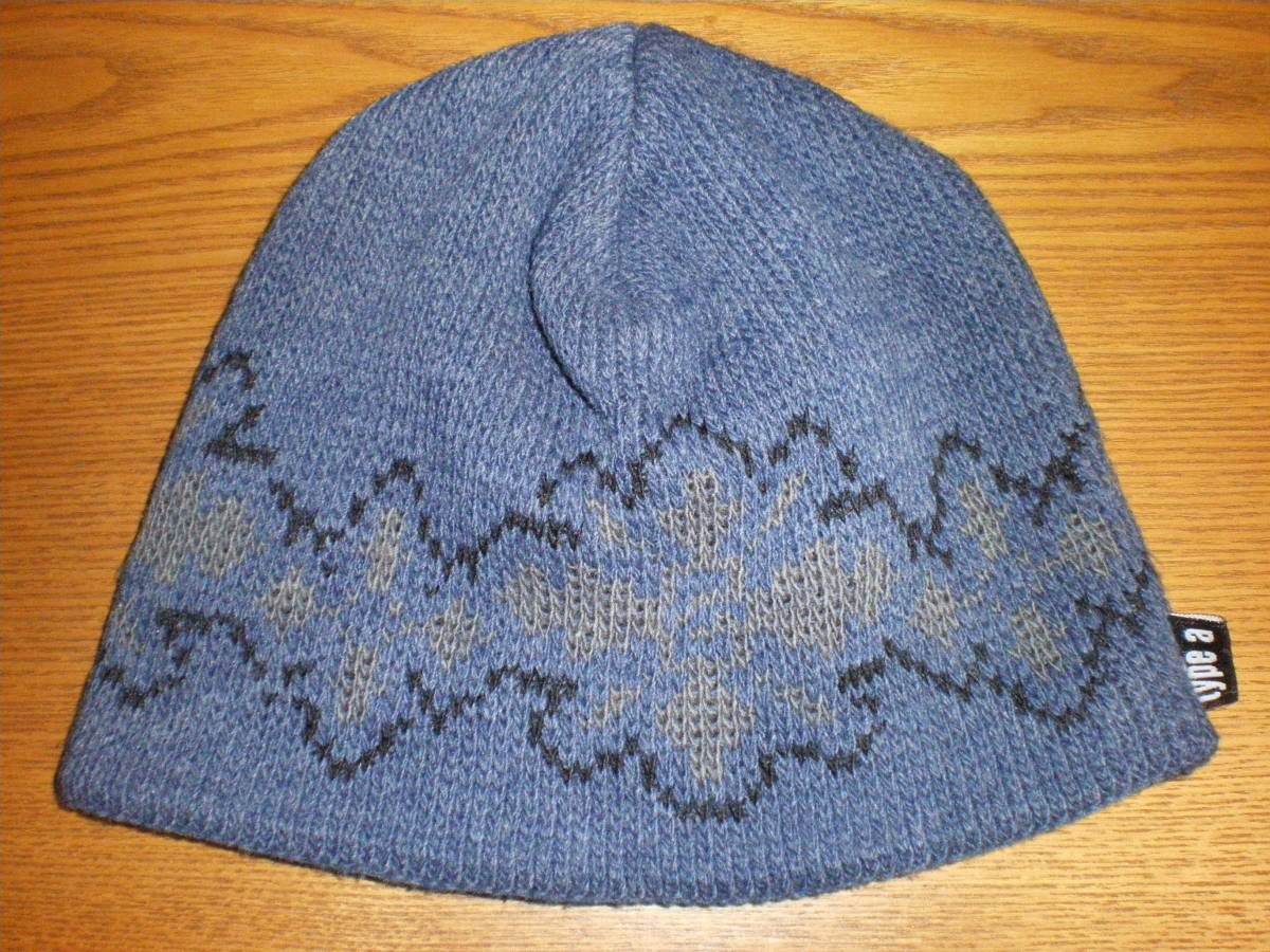 ★タイプ エー ニット キャツプ type a KNIT CAP ブルー フラワー★_画像4