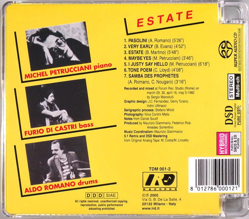 (Hybrid SACD) Michel Petrucciani Trio 『Estate』 輸入盤 TDM 001-2 ミシェル・ペトルチアーニ・トリオ エスターテ_画像2