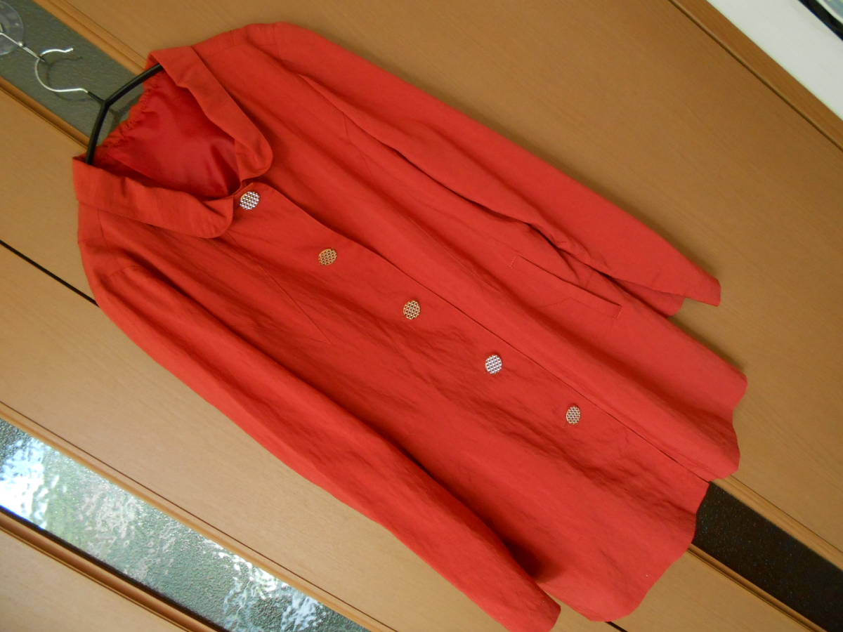 refined SOPHIA 薄手ジャケット/ハーフコート ダークオレンジ色 サイズM～Lの画像1