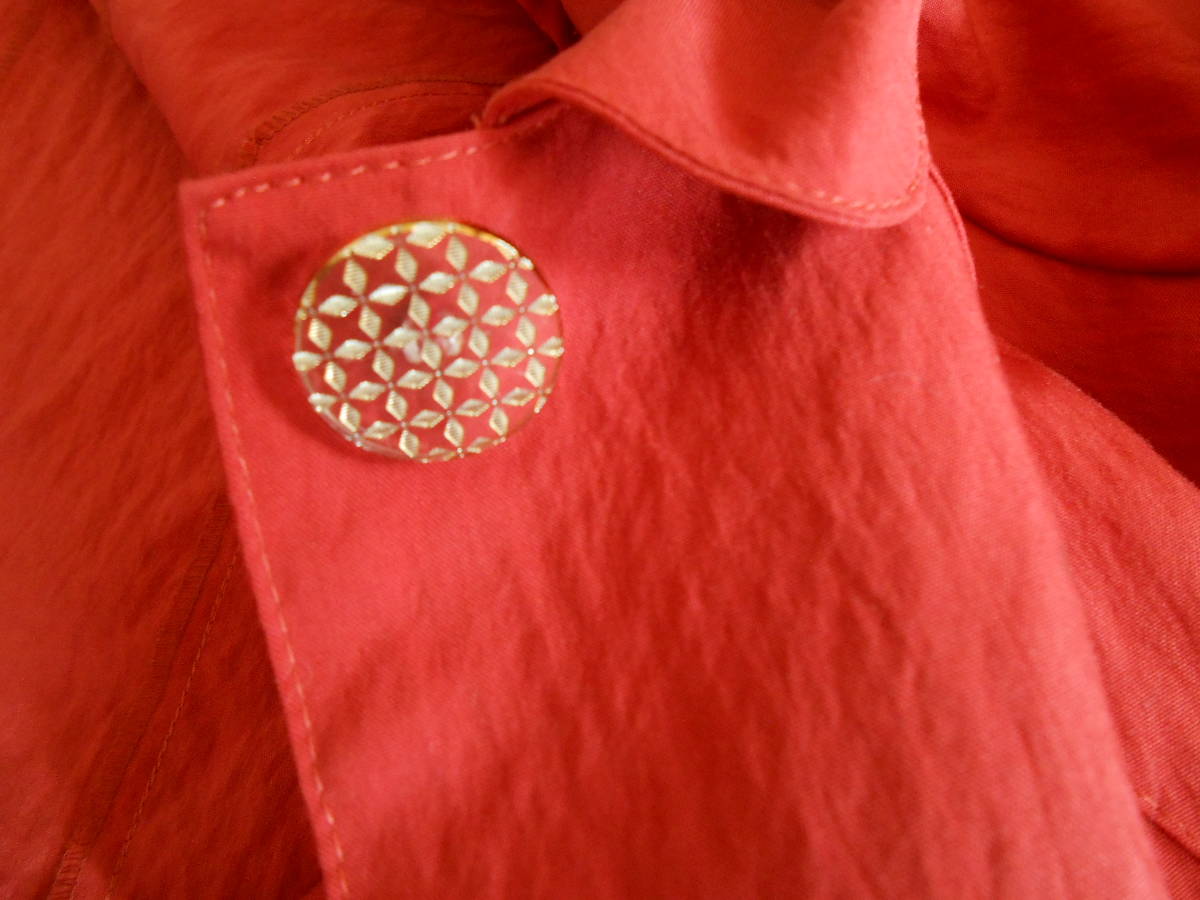 refined SOPHIA 薄手ジャケット/ハーフコート ダークオレンジ色 サイズM～Lの画像2