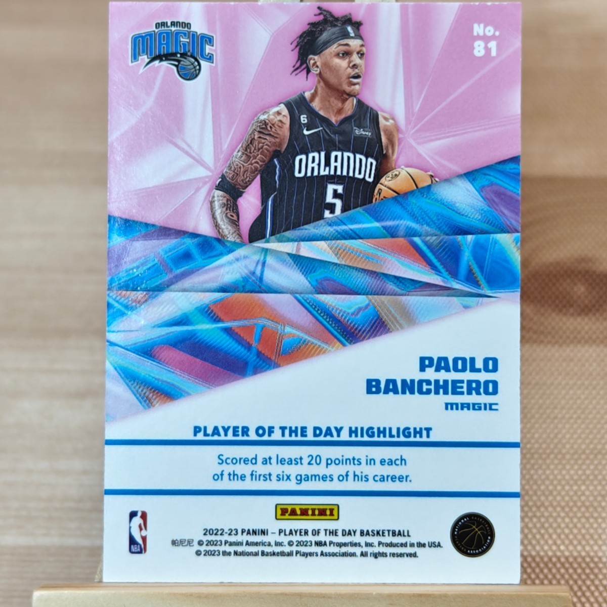 50枚限定 パオロ・バンケロ Paolo Banchero 2022-23 Panini Player of the Day Blue Rookie Card RC SSP 49/50_画像2