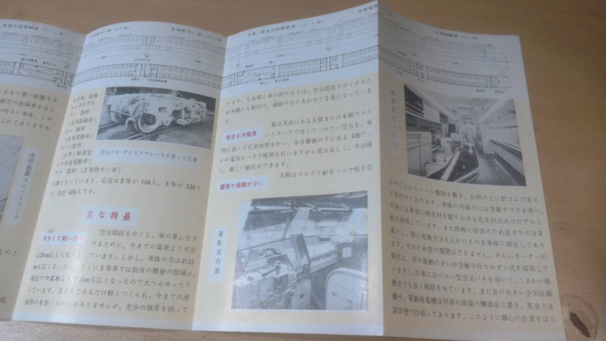 コレクター旧蔵品　鉄道パンフレット　新製長距離高速電車　特急こだま号　1958年　日本国有鉄道_画像4