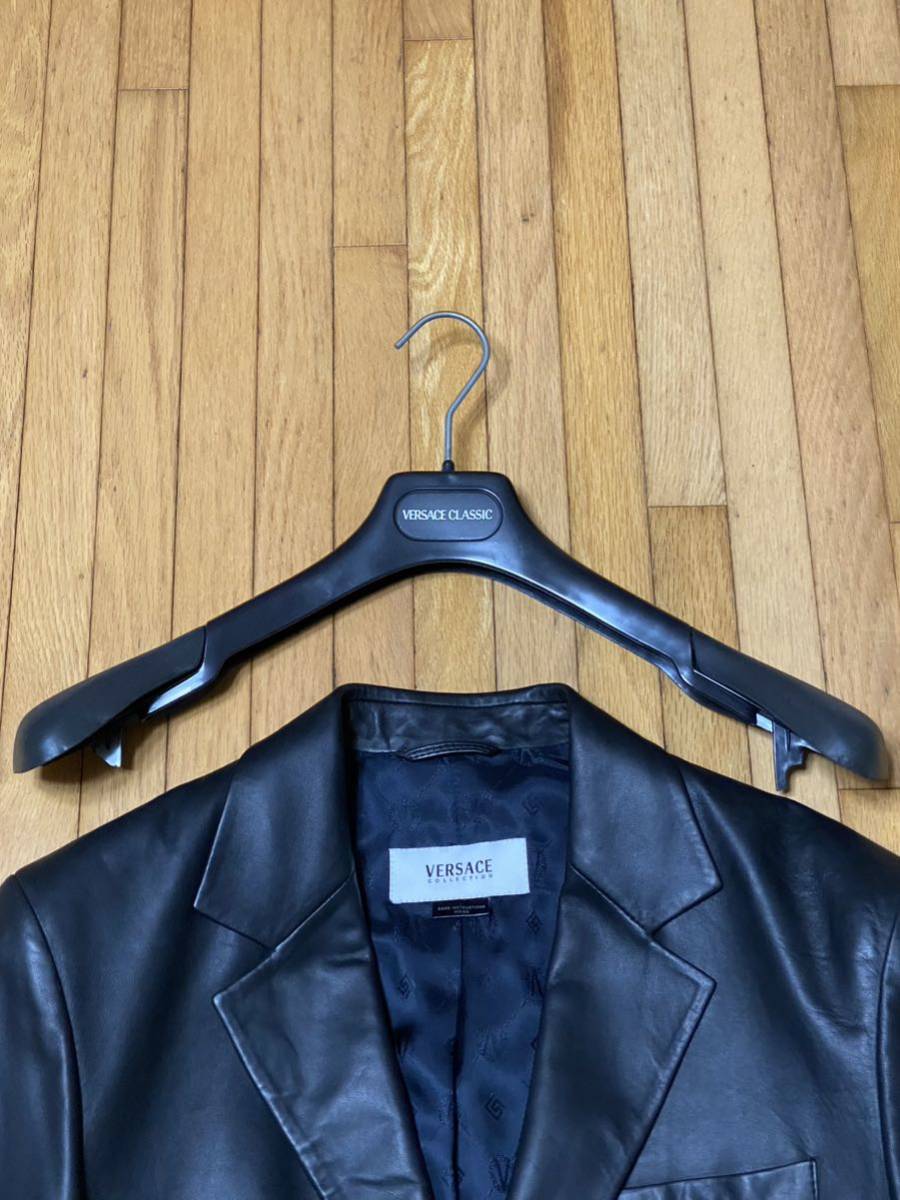 VERSACE leather jacket black 48
