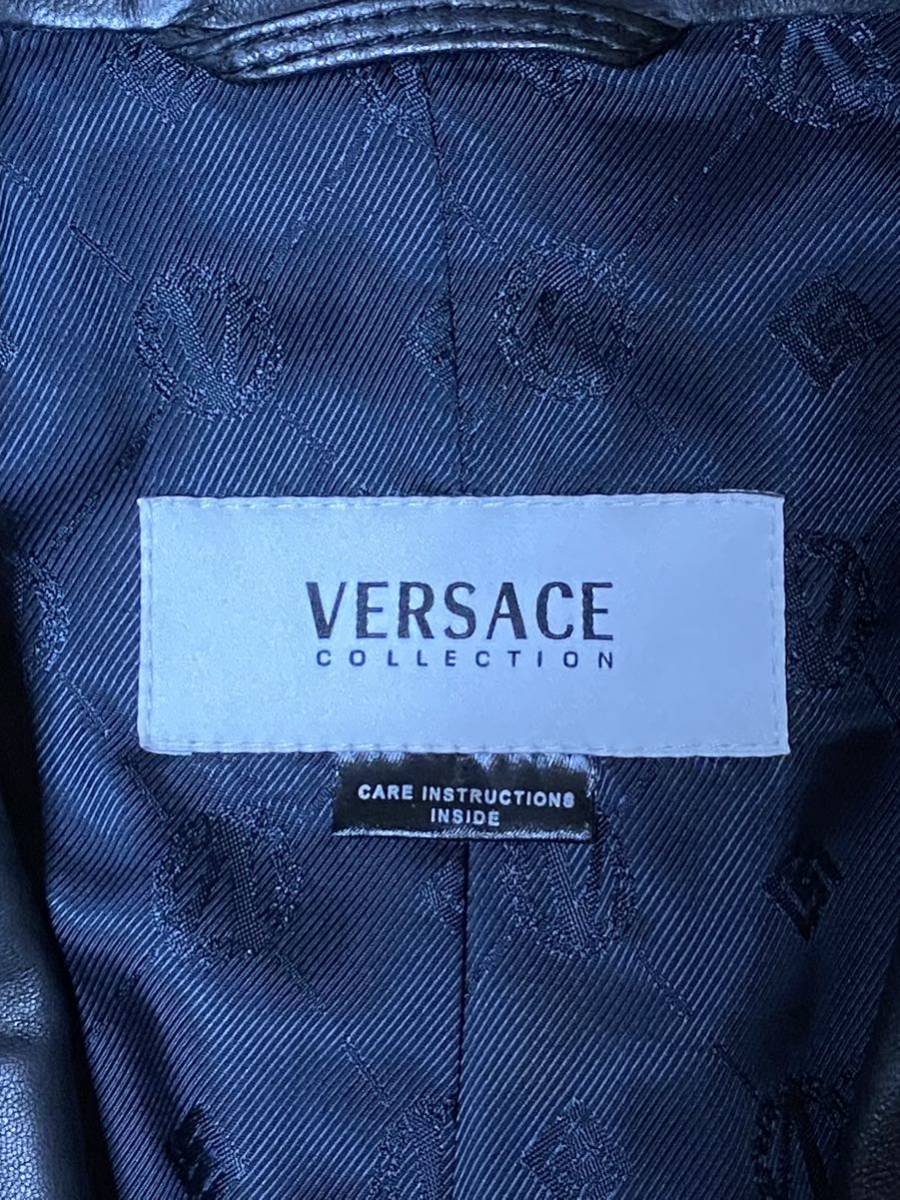 VERSACE leather jacket black 48