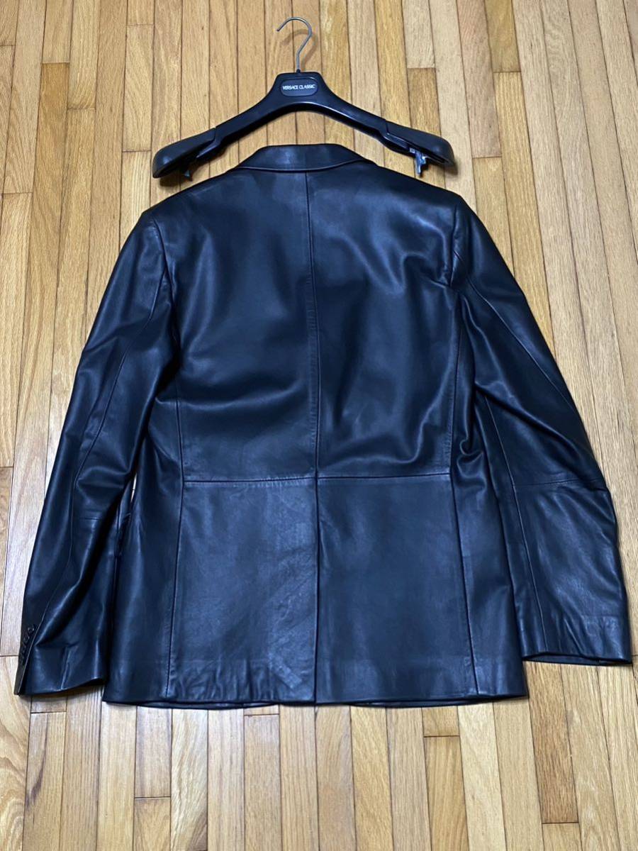 VERSACE leather jacket black 48