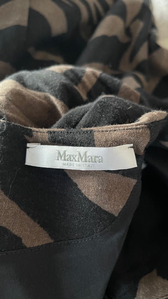 高級　MaxMara イタリア製　ウール混　アニマル柄　ドレス　